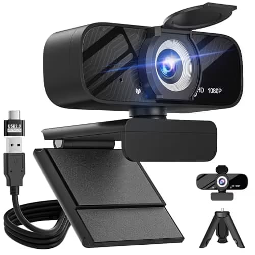 Gohero Full HD 1080P Video Webcam, Noise Cancellation, Privacy Cover, Wide-Angle Lens, Auto Light Correction, Plug & Play USB Webcam for Laptop, Desktop, PC, Mac, Zoom, Skype Classic Series main image