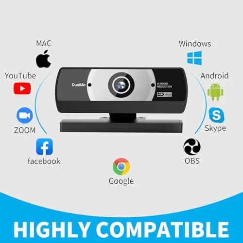 24MP 4K Ultra HD Web Camera with Microphone, USB Computer Camera for PC, Laptop, Mac, Plug and Play Desktop Web Cam for Streaming, Zoom, Teams, 4K Webcam with Auto Light Correction & Wide Angle image