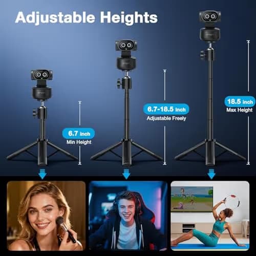 EMEET PIXY Dual-Camera AI-Powered PTZ Camera 4K with Tripod, AI Tracking, PDAF&AI Autofocus 0.2s, 1/2.55'' Sony Sensor, 3 Mics, Presets, 4K Webcam for Streaming, OBS/Twitch/Switch 2 Compatible image