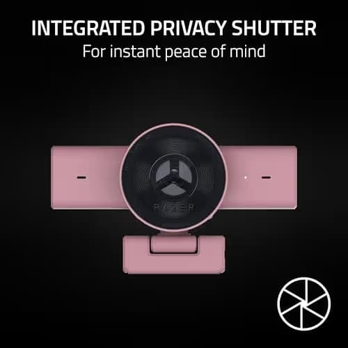 Razer Kiyo V2 X Streaming Webcam: 1440p 60 FPS - Auto Focus - Built-in Microphone - Wide Angle Lense - Integrated Privacy Shutter - Works with OBS, Xsplit, Streamlabs, Discord, Zoom, Teams - Pink image