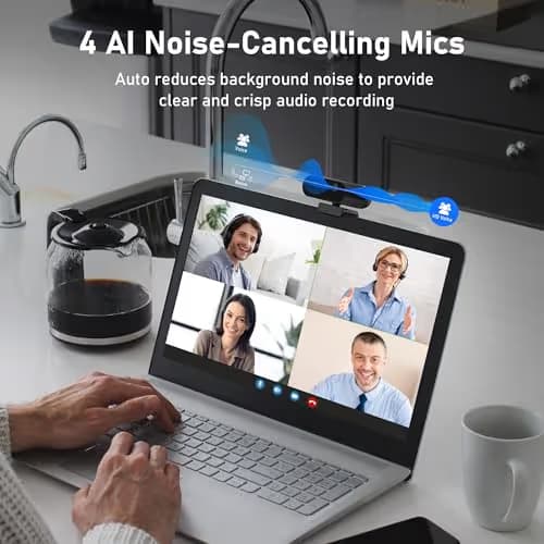 saylas 4K Webcam with Microphone and Speaker, 120° FOV Wide Angle Web cam with Remote, Noise-Cancelling Mics, Auto Focus, Privacy Cover, Plug & Play Web Camera for Computer, USB Webcam for Pc, Laptop image