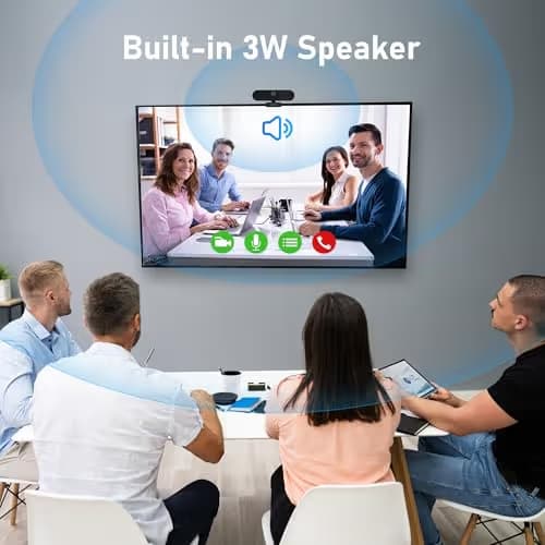 saylas 4K Webcam with Microphone and Speaker, 120° FOV Wide Angle Web cam with Remote, Noise-Cancelling Mics, Auto Focus, Privacy Cover, Plug & Play Web Camera for Computer, USB Webcam for Pc, Laptop image