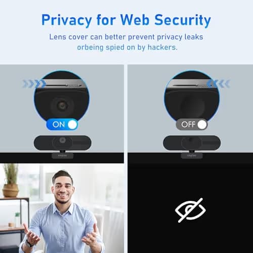 saylas 4K Webcam with Microphone and Speaker, 120° FOV Wide Angle Web cam with Remote, Noise-Cancelling Mics, Auto Focus, Privacy Cover, Plug & Play Web Camera for Computer, USB Webcam for Pc, Laptop image