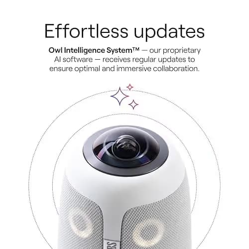 Owl Labs Meeting Owl 3 - 360° 1080p HD Conference Room Camera, AI-Driven Speaker-Tracking, 18-Foot Mic Pickup - Certified for Microsoft Teams - Works with Zoom, Google Meet - Plug & Play Setup image