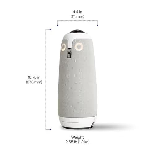 Owl Labs Meeting Owl 3 - 360° 1080p HD Conference Room Camera, AI-Driven Speaker-Tracking, 18-Foot Mic Pickup - Certified for Microsoft Teams - Works with Zoom, Google Meet - Plug & Play Setup image