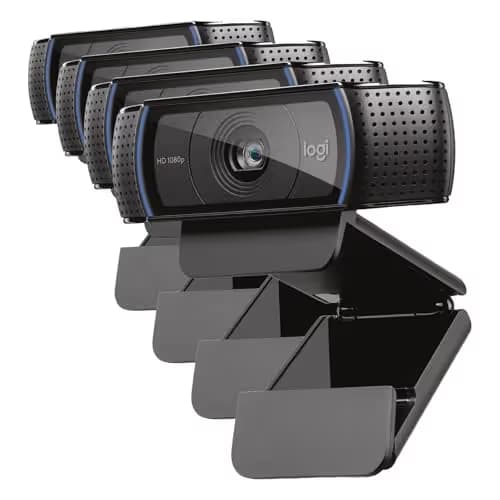 Logitech C920x HD Pro PC Webcam,Full HD 1080p/30fps Video,Clear Audio,HD-Light Correction,Works with Microsoft Teams,Google Meet,Zoom,Nintendo Switch 2’s New GameChat Mode,Mac/Tablet-Black,(Pack of 4) main image