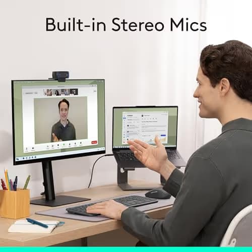 Logitech C920x HD Pro PC Webcam,Full HD 1080p/30fps Video,Clear Audio,HD-Light Correction,Works with Microsoft Teams,Google Meet,Zoom,Nintendo Switch 2’s New GameChat Mode,Mac/Tablet-Black,(Pack of 4) image