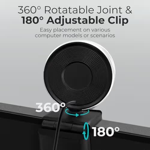 PixelForge 2K Webcam for PC with Microphone & Light & Privacy Cover, Web Camera for Desktop Computer/Laptop/Monitor/Mac, USB Streaming Camera for Zoom/Skype/Teams/Video Calling/Studying and Conference image