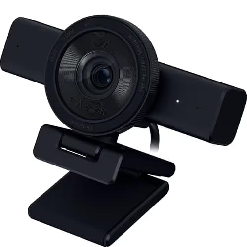 Razer Kiyo V2 Streaming Webcam: 4K 30 FPS, 1080p 60 FPS - AI Powered Auto-Framing - Built-in Microphone - Ultrawide Angle Lens - Privacy Cover - Works with OBS, Xsplit, Discord, Zoom, Teams - Black main image