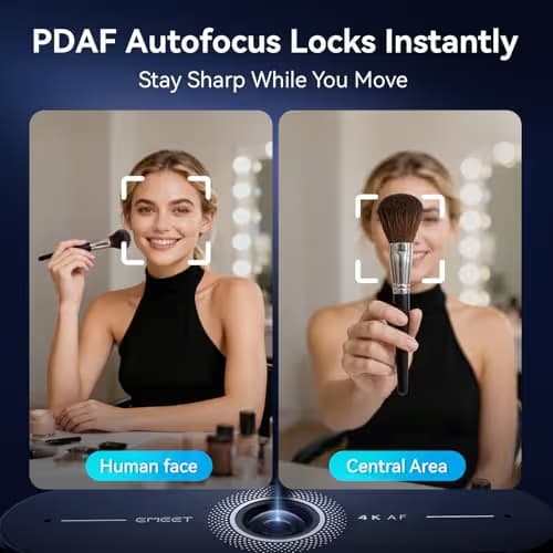 EMEET C60E 4K Webcam for Streaming & Gaming – PDAF Autofocus, Dual Mics, Live Streaming Camera with Auto Light Correction, Plug & Play USB Webcam for PC & Mac image