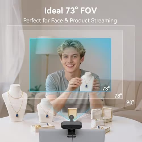 EMEET C60E 4K Webcam for Streaming & Gaming – PDAF Autofocus, Dual Mics, Live Streaming Camera with Auto Light Correction, Plug & Play USB Webcam for PC & Mac image