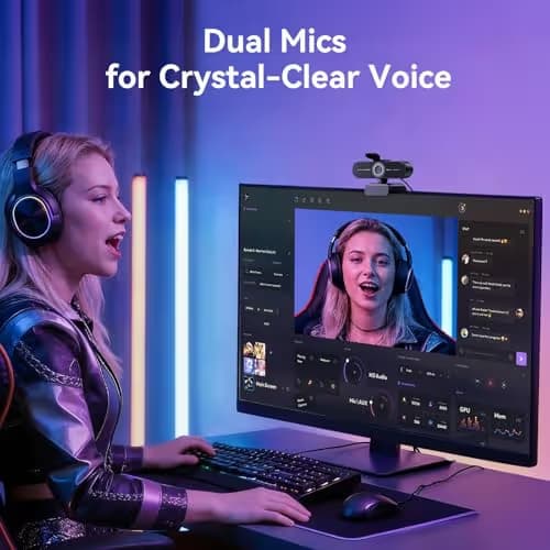 EMEET C60E 4K Webcam for Streaming & Gaming – PDAF Autofocus, Dual Mics, Live Streaming Camera with Auto Light Correction, Plug & Play USB Webcam for PC & Mac image