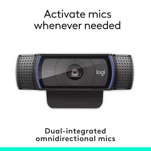 Logitech C920e HD 1080p Mic-Enabled Webcam, Certified for Zoom, Microsoft Teams Compatible, TAA Compliant image