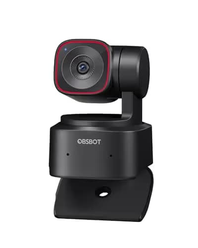 OBSBOT Tiny 2 Lite 4K Webcam for PC, AI Tracking PTZ Streaming Camera with 1/2" Sensor, Gesture Control, 60 FPS, HDR, Microphones, Web Camera for Desktop Computer, Laptop, Meeting, Video Calls, etc. image