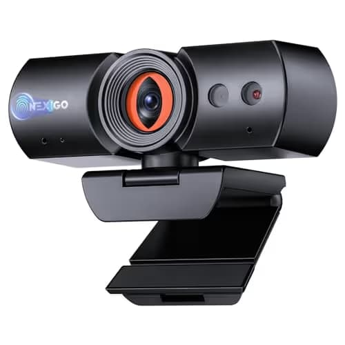 NexiGo HelloCam Pro, Webcam with Windows Hello, 1080P 60FPS Autofocus, True Privacy, Automatic Electronic Shutter, Computer Camera, Microphone, Facial Enhancement, HD USB Web Cam image