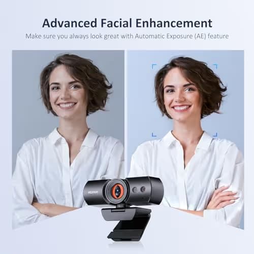 NexiGo HelloCam Pro, Webcam with Windows Hello, 1080P 60FPS Autofocus, True Privacy, Automatic Electronic Shutter, Computer Camera, Microphone, Facial Enhancement, HD USB Web Cam image