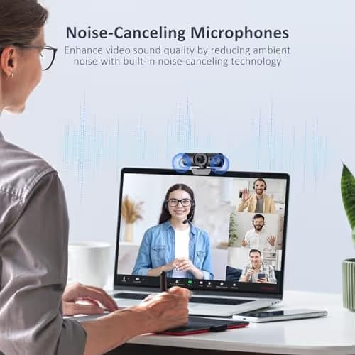 NexiGo HelloCam Pro, Webcam with Windows Hello, 1080P 60FPS Autofocus, True Privacy, Automatic Electronic Shutter, Computer Camera, Microphone, Facial Enhancement, HD USB Web Cam image