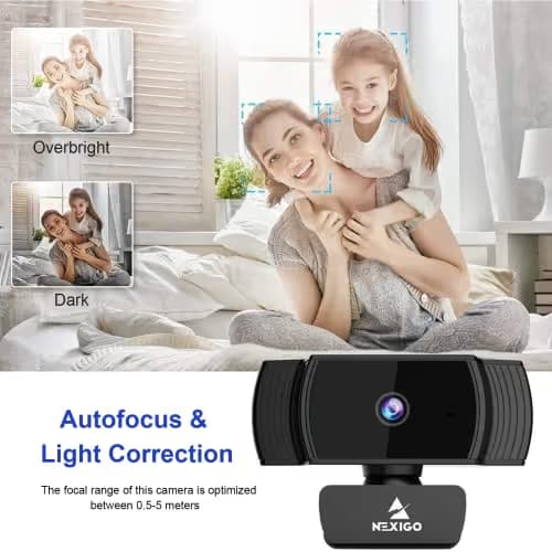 NexiGo N930AF Webcam with Microphone for Desktop, Autofocus, Webcam for Laptop, Computer Camera, 1080p HD USB Web Camera, Compatible with Zoom/Switch 2/Teams/Webex image
