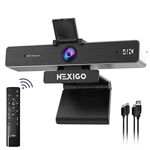 Zoom Certified, NexiGo N950P (Gen 2) 4K Zoomable Webcam, RF Remote, Sony_Starvis Sensor, 5X Digital Zoom, Pro Web Camera with Dual Stereo Mics main image