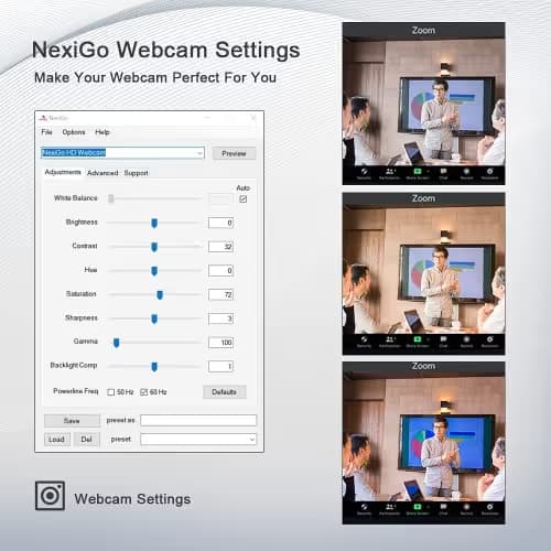 Zoom Certified, NexiGo N950P (Gen 2) 4K Zoomable Webcam, RF Remote, Sony_Starvis Sensor, 5X Digital Zoom, Pro Web Camera with Dual Stereo Mics image