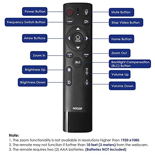Zoom Certified, NexiGo N950P (Gen 2) 4K Zoomable Webcam, RF Remote, Sony_Starvis Sensor, 5X Digital Zoom, Pro Web Camera with Dual Stereo Mics image