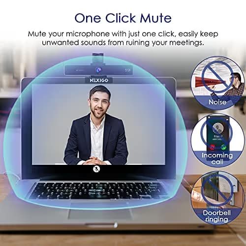 Zoom Certified, NexiGo N950P (Gen 2) 4K Zoomable Webcam, RF Remote, Sony_Starvis Sensor, 5X Digital Zoom, Pro Web Camera with Dual Stereo Mics image