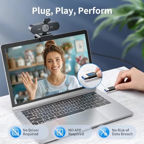 EMEET NOVA 4K Webcam for PC - Ultra 4K HD, PDAF Autofocus, Dual Omnidirectional Mics, 73° FOV, Auto Light Correction, USB-A, Privacy Cover, Ideal for High-End Business Meetings&Live Streaming image