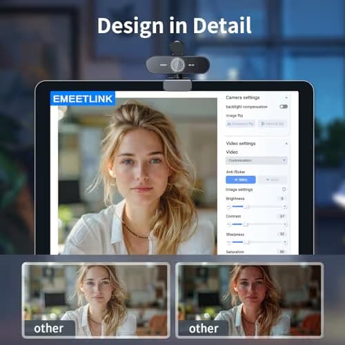 EMEET NOVA 4K Webcam for PC - Ultra 4K HD, PDAF Autofocus, Dual Omnidirectional Mics, 73° FOV, Auto Light Correction, USB-A, Privacy Cover, Ideal for High-End Business Meetings&Live Streaming image