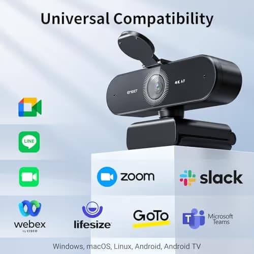 EMEET NOVA 4K Webcam for PC - Ultra 4K HD, PDAF Autofocus, Dual Omnidirectional Mics, 73° FOV, Auto Light Correction, USB-A, Privacy Cover, Ideal for High-End Business Meetings&Live Streaming image