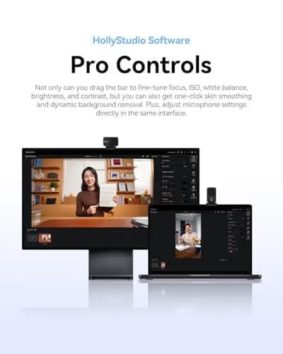 Hollyland Lyra UHD 4K Webcam for PC with Mic, 1/1.5" Sensor, 50MP, Auto Framing, PDAF, Control for Live Streaming, Video Calls, Gaming, Works with Zoom, Teams, Twitch & More image
