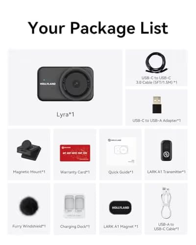Hollyland Lyra UHD 4K Webcam for PC with Mic, 1/1.5" Sensor, 50MP, Auto Framing, PDAF, Control for Live Streaming, Video Calls, Gaming, Works with Zoom, Teams, Twitch & More image