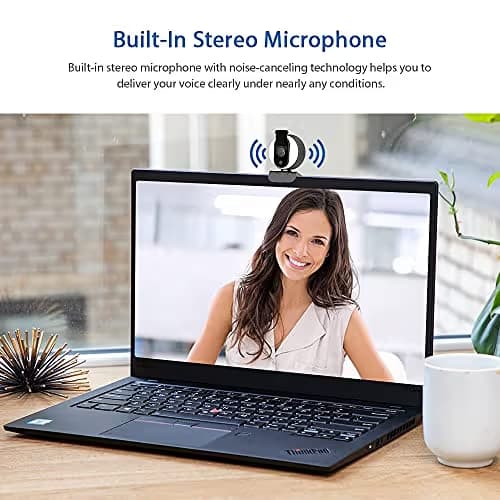 NexiGo N680E 1080P Webcam with Ring Light, Privacy Cover and Dual Microphone, Advanced Auto-Focus, Adjustable Brightness, Streaming Web Camera for Zoom Skype Facetime, PC Mac Laptop Desktop image