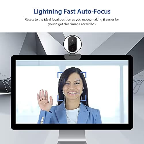 NexiGo N680E 1080P Webcam with Ring Light, Privacy Cover and Dual Microphone, Advanced Auto-Focus, Adjustable Brightness, Streaming Web Camera for Zoom Skype Facetime, PC Mac Laptop Desktop image