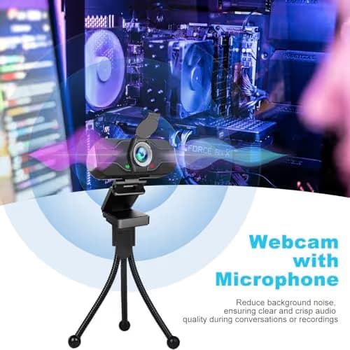 XPCAM USB C Camera 1080p Webcam with Microphone/Tripod/Cover,Auto Light Correction, Web Camera Desktop Computer, Plug & Play Pro Webcam for PC, Laptop,Computer,Mac,Zoom/Teams/Skype/Twitch Streaming image