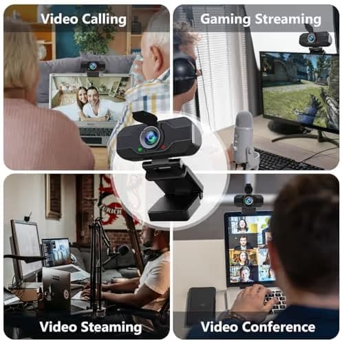 XPCAM USB C Camera 1080p Webcam with Microphone/Tripod/Cover,Auto Light Correction, Web Camera Desktop Computer, Plug & Play Pro Webcam for PC, Laptop,Computer,Mac,Zoom/Teams/Skype/Twitch Streaming image