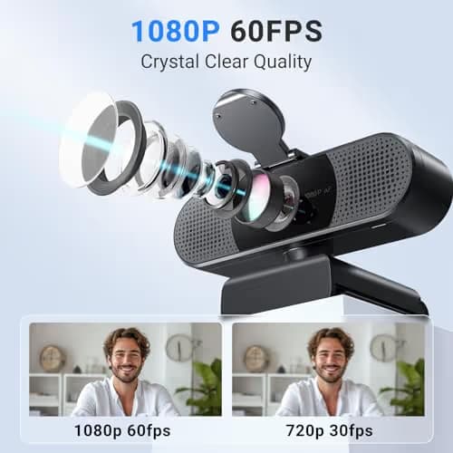 EMEET 2024 Upgraded C960 Webcam for PC, Autofocus, 1080P HD, 73° View Angle, Computer Camera w/Privacy Cover and Microphone, Plug and Play USB Webcam for Video Calling/Zoom/Teams/Google Meet image