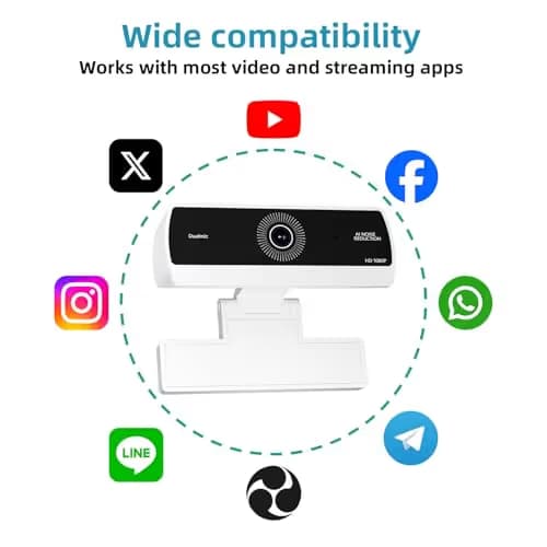 Xweiryn Webcam for PC,HD 1080P USB Plug-and-Play Computer Web Camera, HighDefinition Webcam for Desktop Laptop,Ideal for Online Class, Video ConferenceLive Streaming & Gaming image