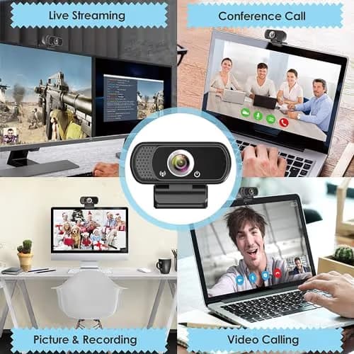 USB C Webcam for Switch 2 / PC: 1080P HD Web Cam with Mic,Computer Camera with Privacy Cover & Tripod Stand for MAC Desktop Laptop, Wide Angle Webcam Pro Streaming Web Camera for Skype/Teams/Webex image