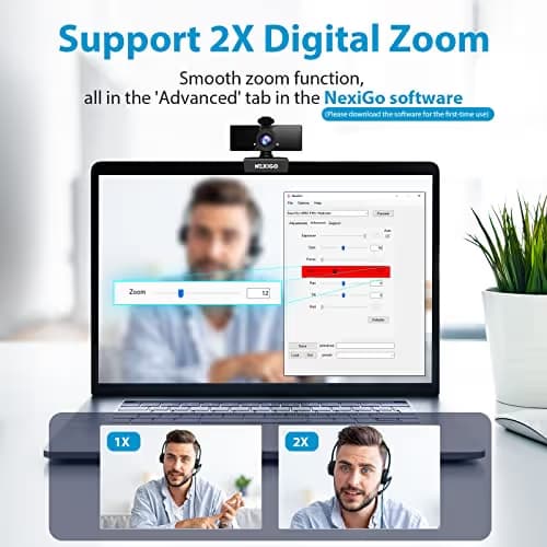 NexiGo N660 1080P Business Webcam, Dual Microphone & Privacy Cover, USB FHD Web Computer Camera, Plug and Play, for Zoom/Skype/Teams/Webex, Laptop MAC PC Desktop image