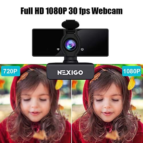 NexiGo N660 1080P Business Webcam, Dual Microphone & Privacy Cover, USB FHD Web Computer Camera, Plug and Play, for Zoom/Skype/Teams/Webex, Laptop MAC PC Desktop image