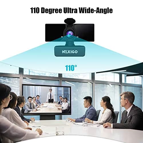 NexiGo N660 1080P Business Webcam, Dual Microphone & Privacy Cover, USB FHD Web Computer Camera, Plug and Play, for Zoom/Skype/Teams/Webex, Laptop MAC PC Desktop image