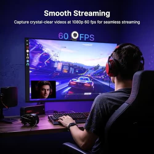 NexiGo N680E Pro 4K Webcam with Ring Light, PDAF Autofocus, 1080p 60FPS, Dual Noise-Canceling Mics, Privacy Shutter, USB Plug-and-Play for Zoom, Teams, Twitch, Google Meet image