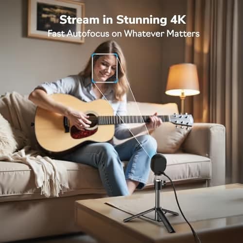 EMEET Piko 4K Webcam for Streaming, World’s 1st Dual-Camera AI-Powered 4K Camera w/AI Autofocus, 3 Mics Array&3 Sound Modes, USB Webcam with Clip, Great for Streaming, Desk Setup image