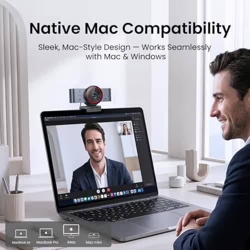 EMEET C960 Ultra 4K Webcam for Mac & PC, 1.5" Larger Sensor, Metal Body, 0.2s Autofocus, DRC, Whiteboard Mode, Built-in Privacy Cover, 2 Mics, USB Webcam 4K for Meetings, Streaming & Content Creation image