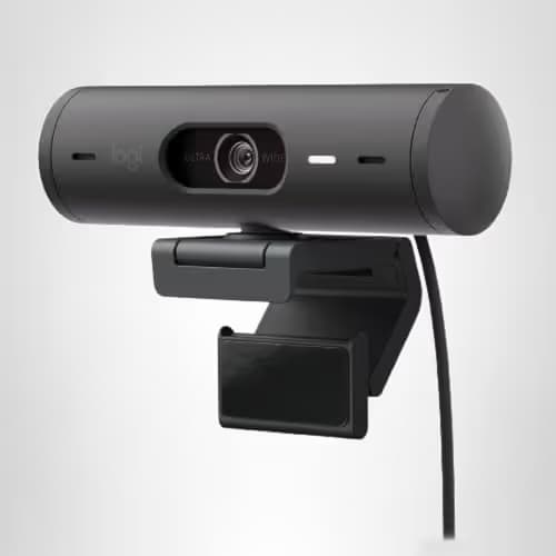Logitech Brio 501 Full HD Webcam with Auto Light Correction, Show Mode, Noise Reduction Mics, Privacy Cover, Works with Microsoft Teams, Google Meet, Zoom, Nintendo Switch 2 New GameChat Mode - Black image