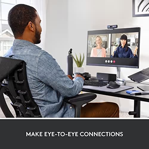 Logitech Brio 501 Full HD Webcam with Auto Light Correction, Show Mode, Noise Reduction Mics, Privacy Cover, Works with Microsoft Teams, Google Meet, Zoom, Nintendo Switch 2 New GameChat Mode - Black image