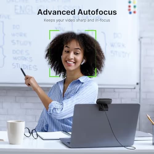 NexiGo 1080P 60FPS Webcam with Software Control and Microphone, AutoFocus, w/Privacy Cover, N680P Pro Computer Web Camera for Skype Zoom Teams, Mac PC Laptop Desktop image