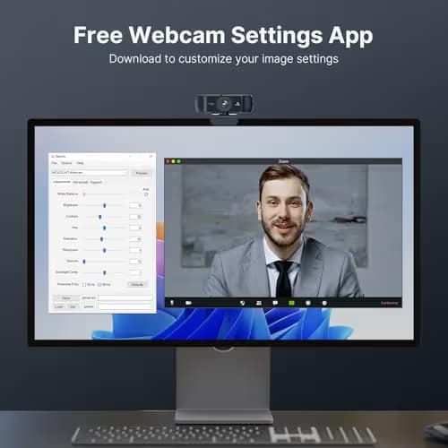 NexiGo 1080P 60FPS Webcam with Software Control and Microphone, AutoFocus, w/Privacy Cover, N680P Pro Computer Web Camera for Skype Zoom Teams, Mac PC Laptop Desktop image