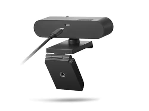 Lenovo HD 1080p Webcam (510 FHD)- Black w/ 4X Digital Zoom, 95° Wide Angle, 360° Rotation Pan & Tilt, Dual Microphones & Windows Hello image