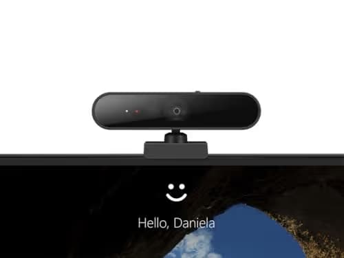 Lenovo HD 1080p Webcam (510 FHD)- Black w/ 4X Digital Zoom, 95° Wide Angle, 360° Rotation Pan & Tilt, Dual Microphones & Windows Hello image
